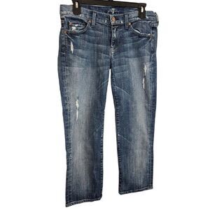 7 For All Mankind Blue Cropped Jeans
